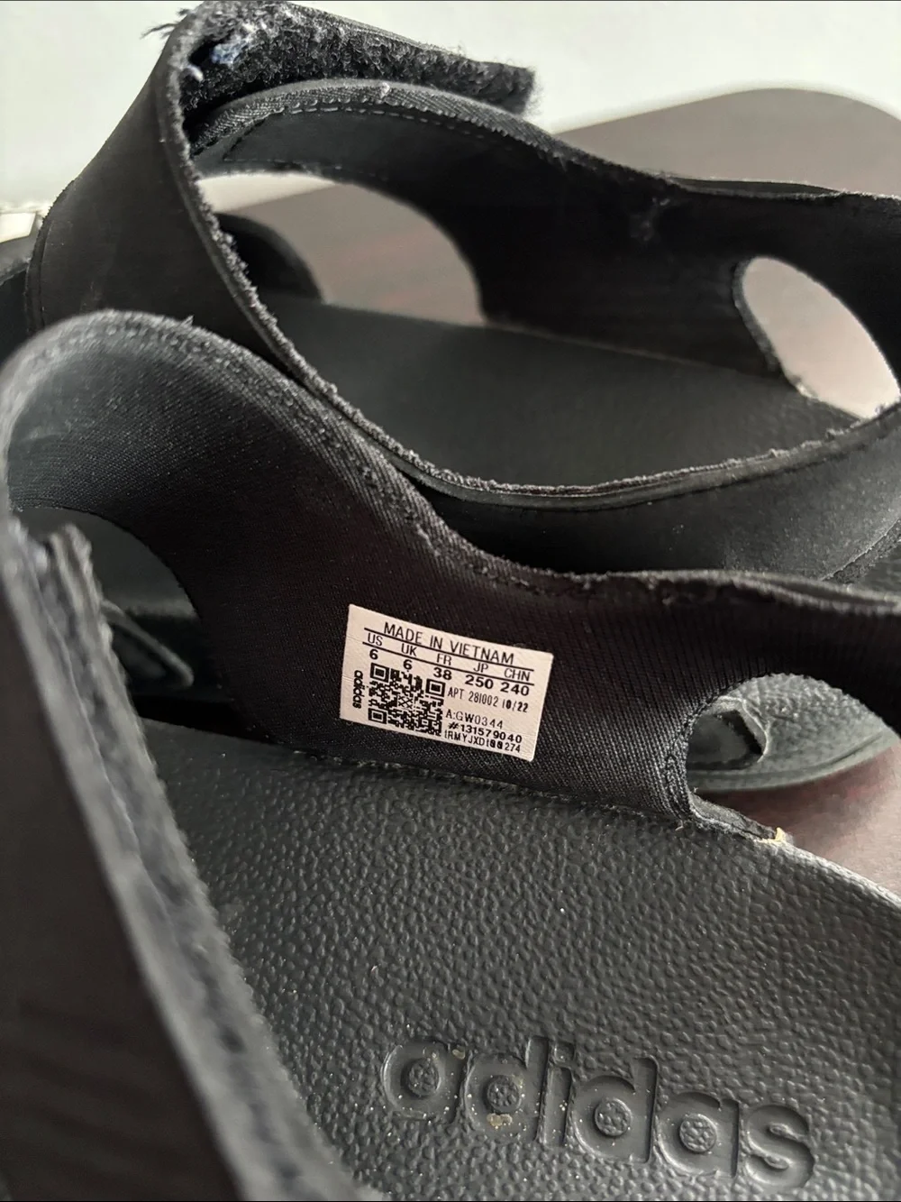 adidas Black Kids' Dual-Strap Sport Sandals